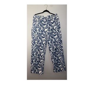 High rise abstract bootcut patterned pants